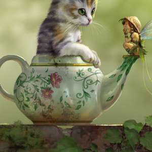 Cat in Teapot - Magnet